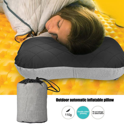 Iatable Pillow Outdoor Square PVC TPU Neck Pillow Air Cushion Camping Trip Nap Device Fixed Strap Case Relaxing Tool Recliner