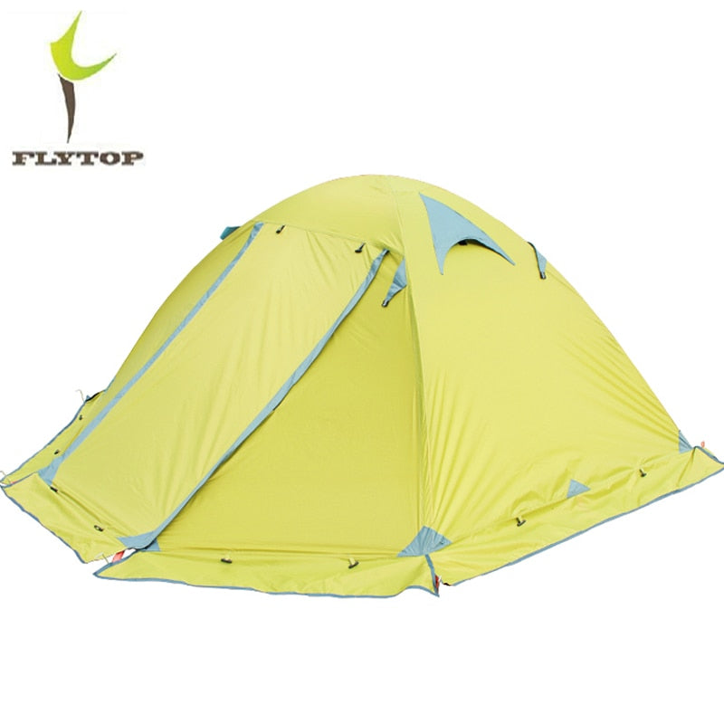 FLYTOP Outdoor Camping Tent For Rest Travel 2 Persons 3 Double Layer Windproof Waterproof Winter Professional Tourist