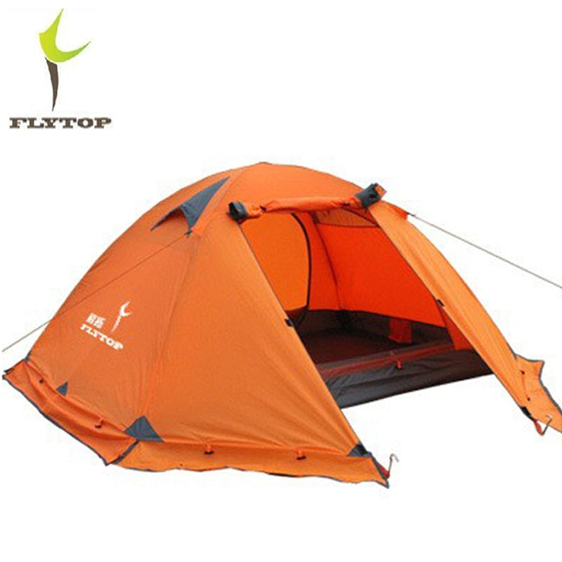 FLYTOP Outdoor Camping Tent For Rest Travel 2 Persons 3 Double Layer Windproof Waterproof Winter Professional Tourist