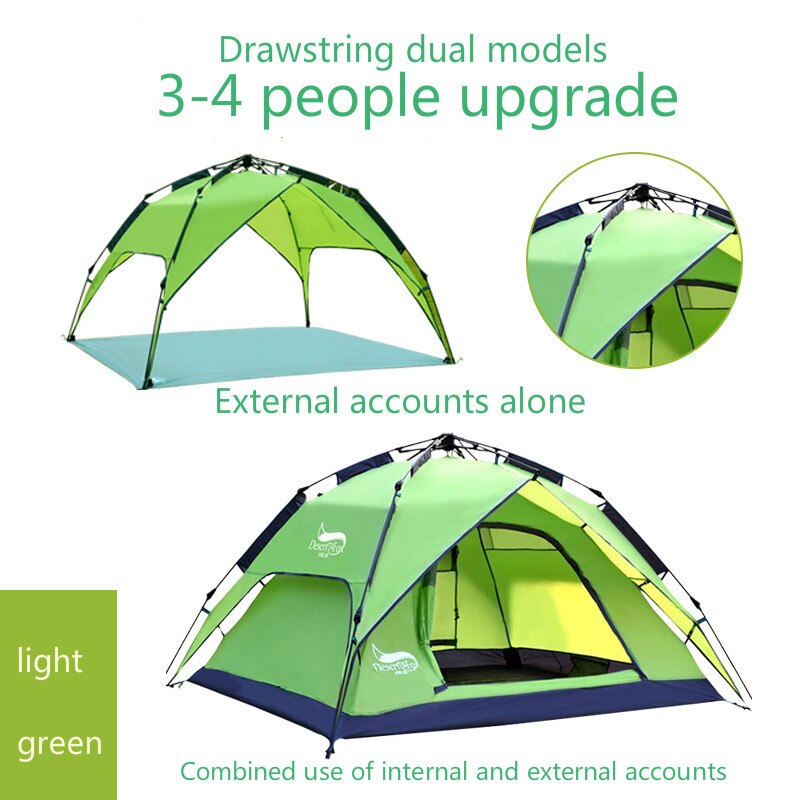 DesertFox Outdoor high-quality tents 3-4 people automatic tents double rainproof man camping tents multi-functional tents