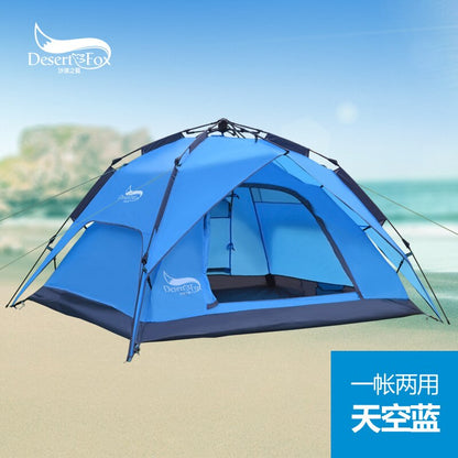 DesertFox Outdoor high-quality tents 3-4 people automatic tents double rainproof man camping tents multi-functional tents