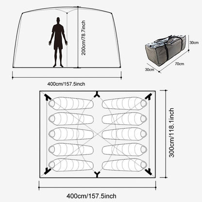 Large Camping Tents Family  8-12 Person 2 Bedrooms Full Cover Double Layer Super Waterproof Outdoor Party Beach Big Cabin Tent