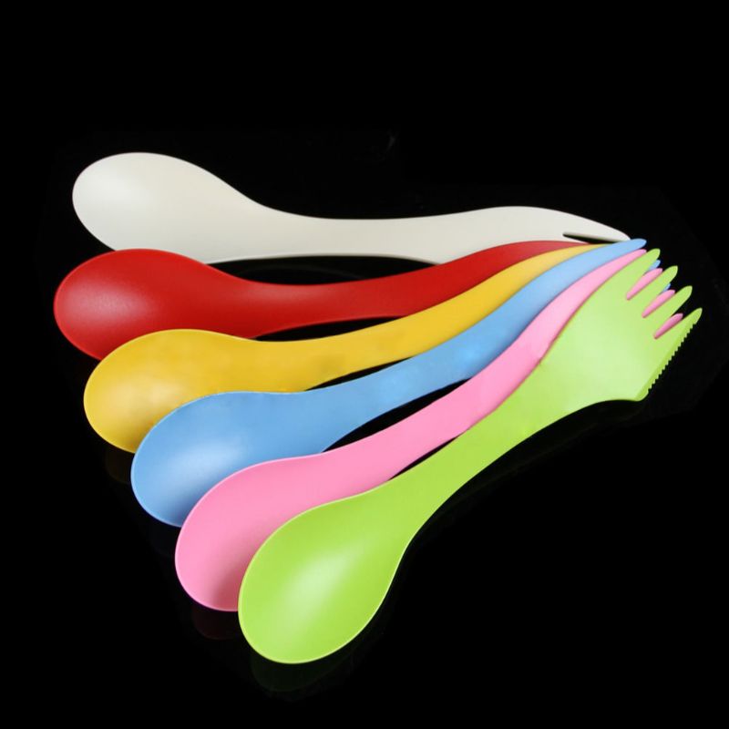 6x Spoon Fork Knife Camping Hiking Utensils Spork Combo Travel Gadget Cutlery