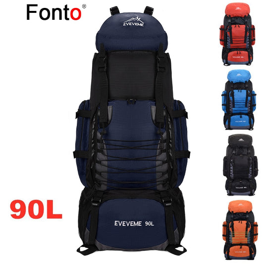 Fonto 90LTravel Camping Backpack Rucksack Hiking Army Climbing Bag Trekking Mountaineering  Large Capacitybackpack