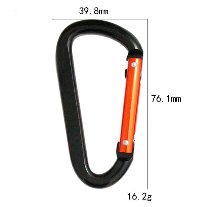 5pcs Aluminum Aolloy Carabiner Kattle Buckle Outdoor Camping Clmbing 8D Rivet  Flattening Keychain Bag Buckle Fishing Tool