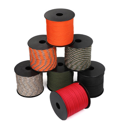 550 Military 50M/100M 7-Core Paracord Rope 4mm Outdoor Polyester Parachute Cord Camping Survival Umbrella Tent Bundle