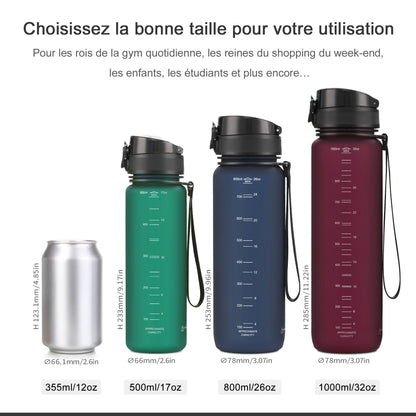 Hot Sale Sports Water Bottle 500/1000ML Protein Shaker Outdoor Travel Portable Leakproof Drinkware Plastic Drink Bottle BPA Free