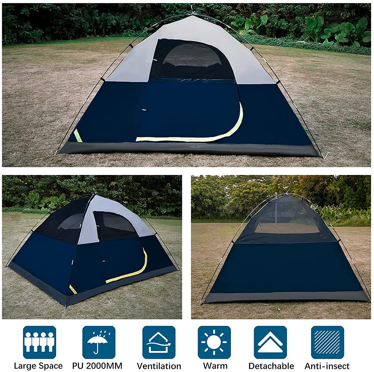 GEERTOP Darkroom Tent for Camping 4 Person Family Backpacking Tents for Outdoor Camp Hiking