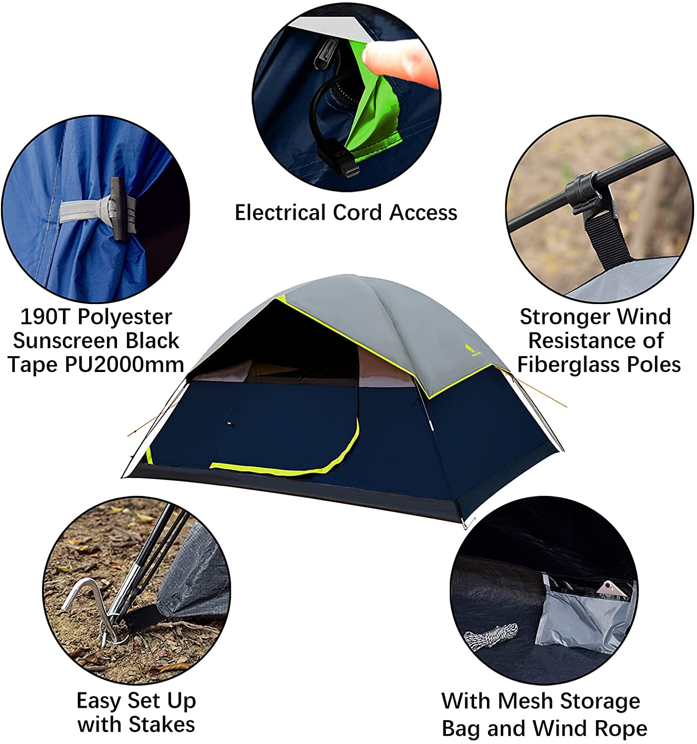 GEERTOP Darkroom Tent for Camping 4 Person Family Backpacking Tents for Outdoor Camp Hiking